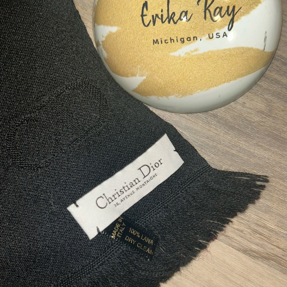 Dior Black CD Monogram Long Scarf - Picture 8 of 9
